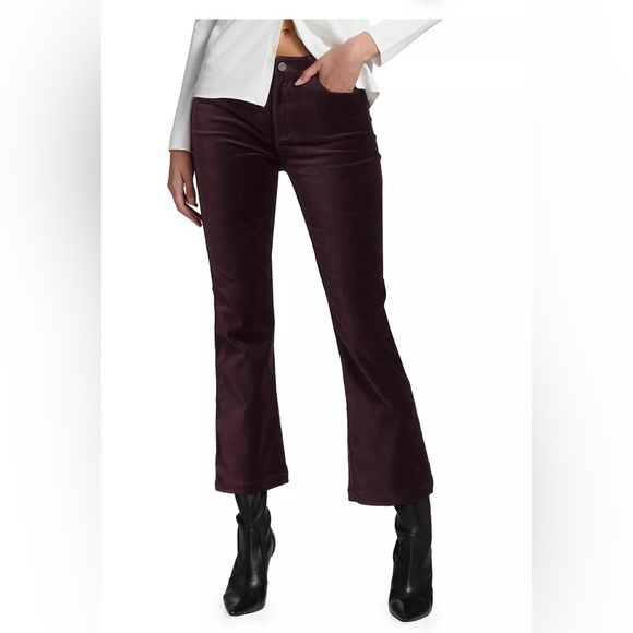 NWOT Paige women’s colette Flared Velvet Pants brown - Picture 1 of 9